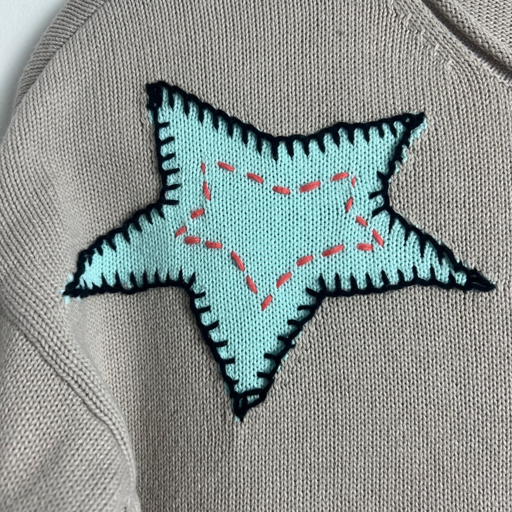 Zaket &‎ Plover Small The Moon Jumper Quirky Sweater 100% Cotton In Putty - Picture 10 of 14